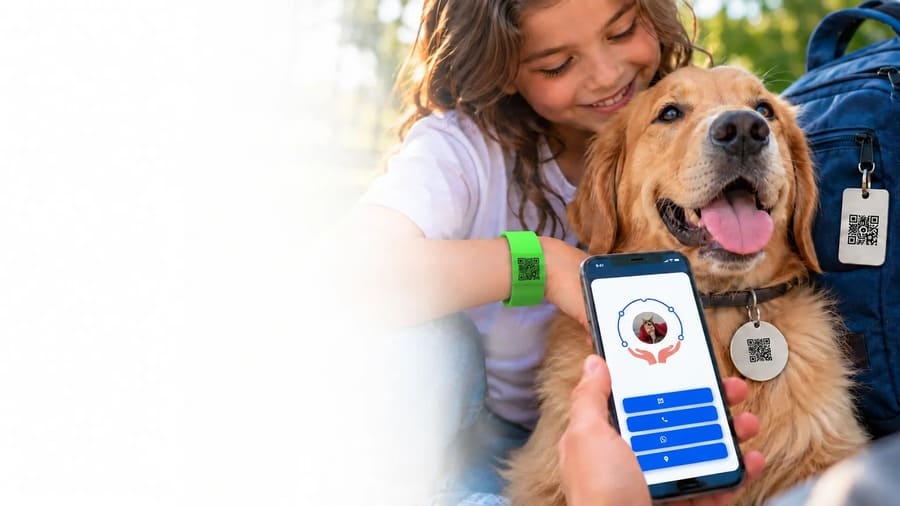 Smart identification by QR Code for people, pets and objects